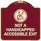 Signmission Not Handicapped Accessible Exit W/ Graphic Heavy-Gauge Aluminum Sign, 18" H, 18" L, BU-1818-23549 A-DES-BU-1818-23549 - alternate 1